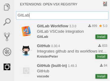Gitpod button on GitLab project page