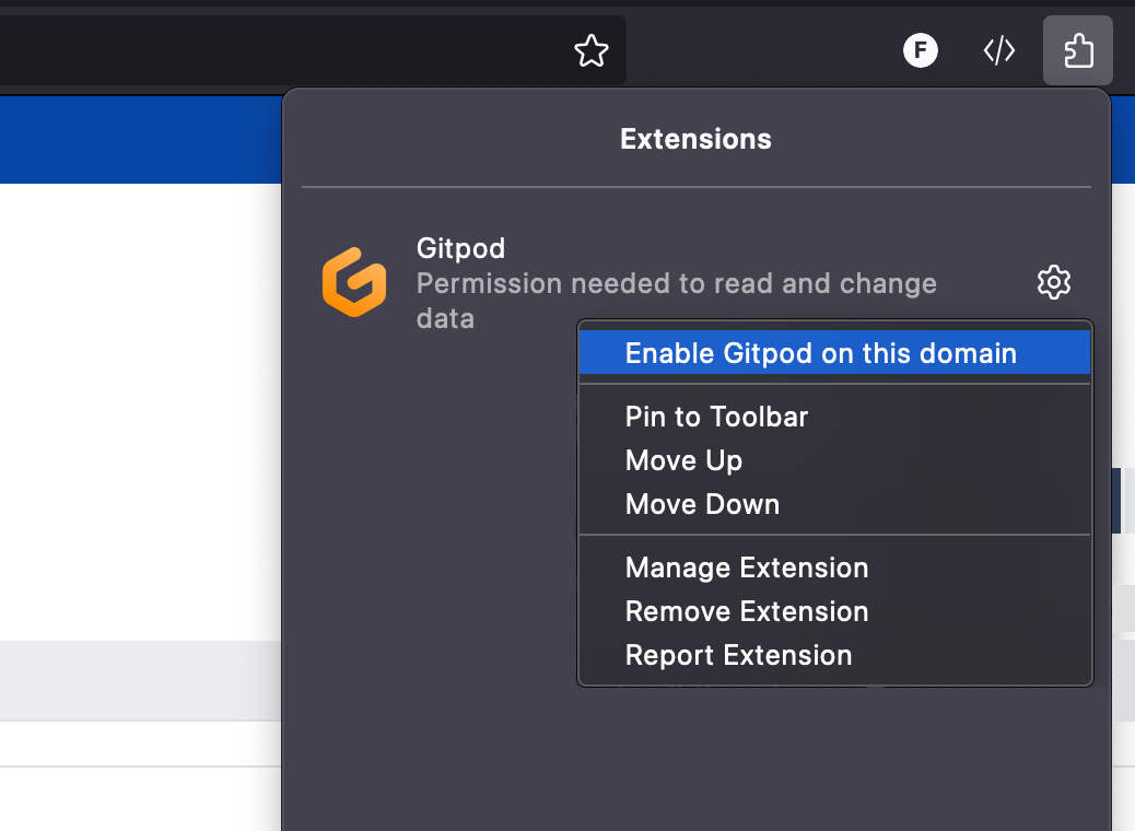 Screenshot of the context menu in Firefox
