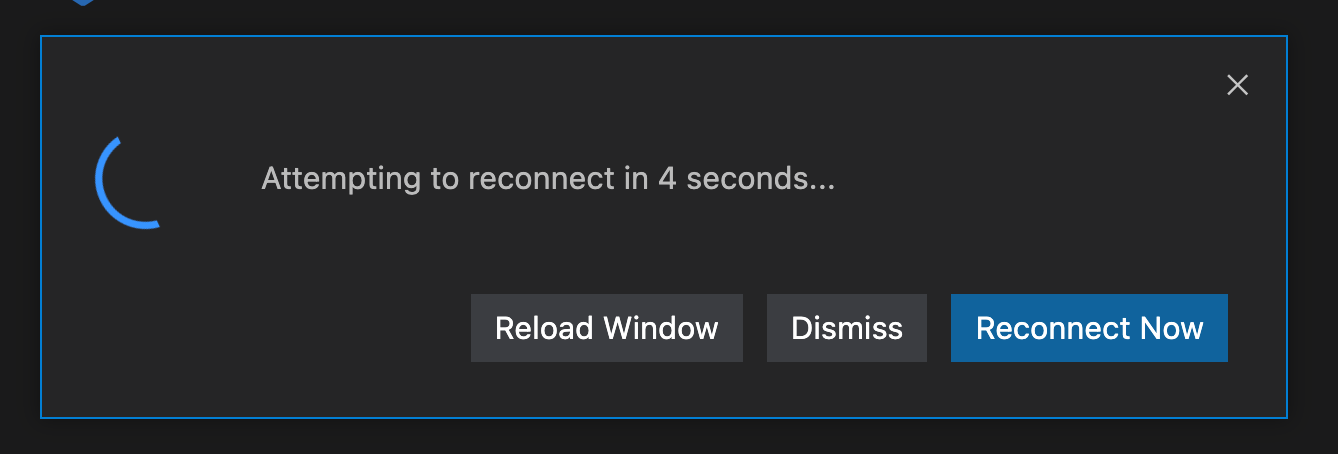 VS Code Desktop attempting to reconnect