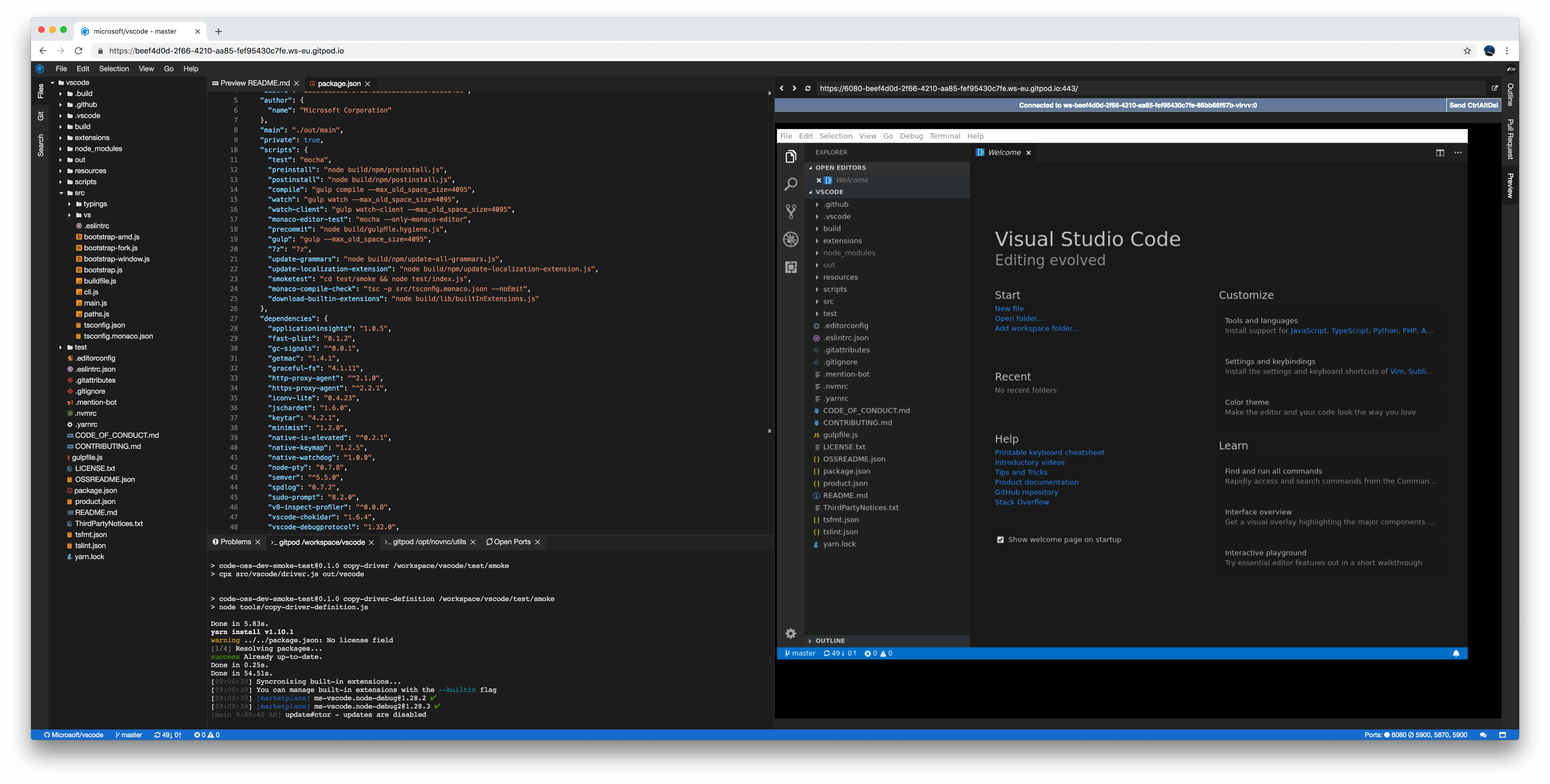 VS Code in Gitpod