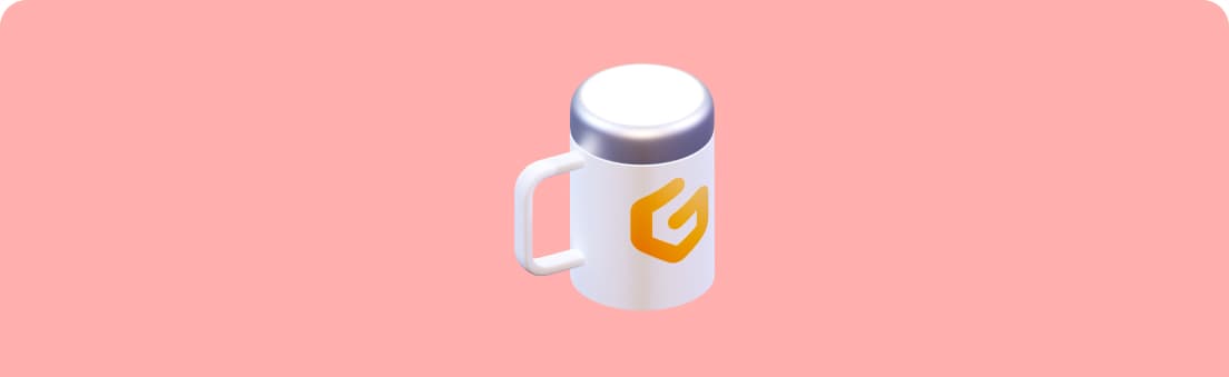 A mug with the Gitpod logo