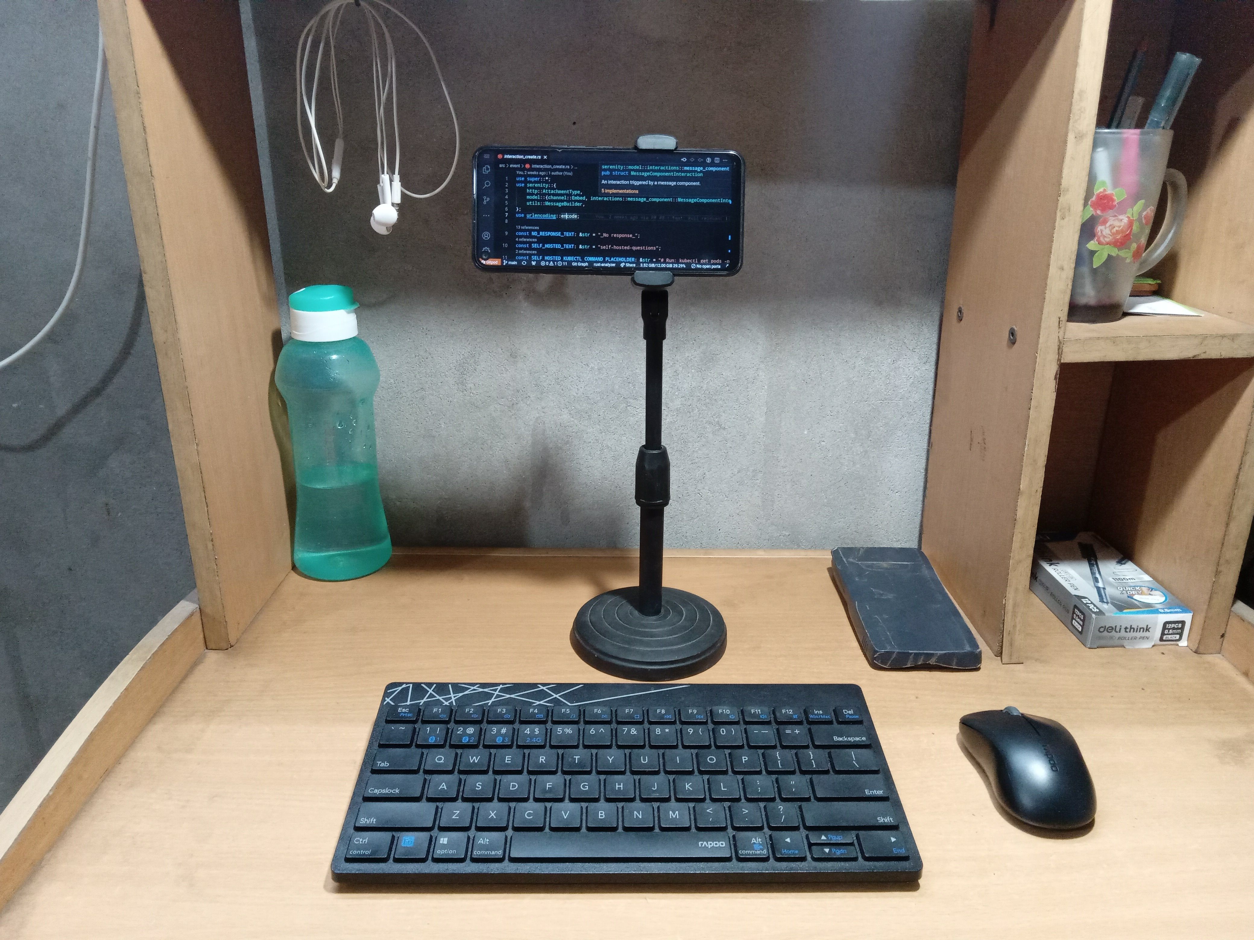 My android phone with a bluetooth keyboard and mouse