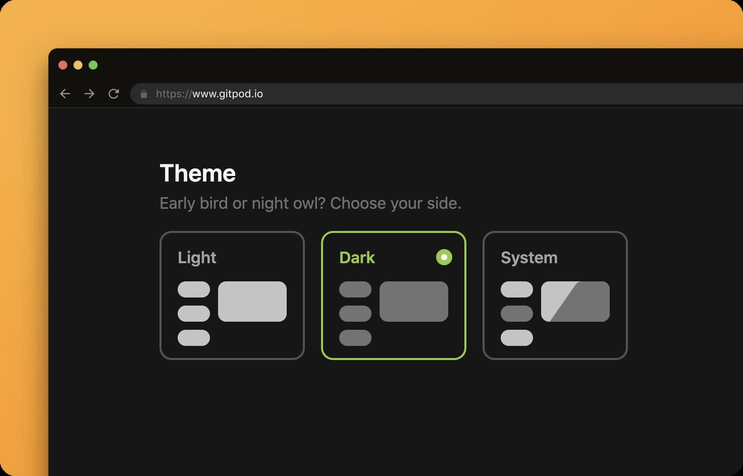 Redesigned Gitpod dashboard