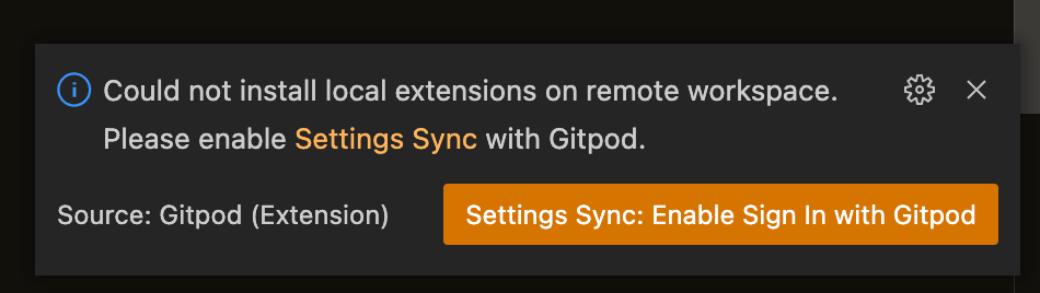 Install local VS Code extensions notification
