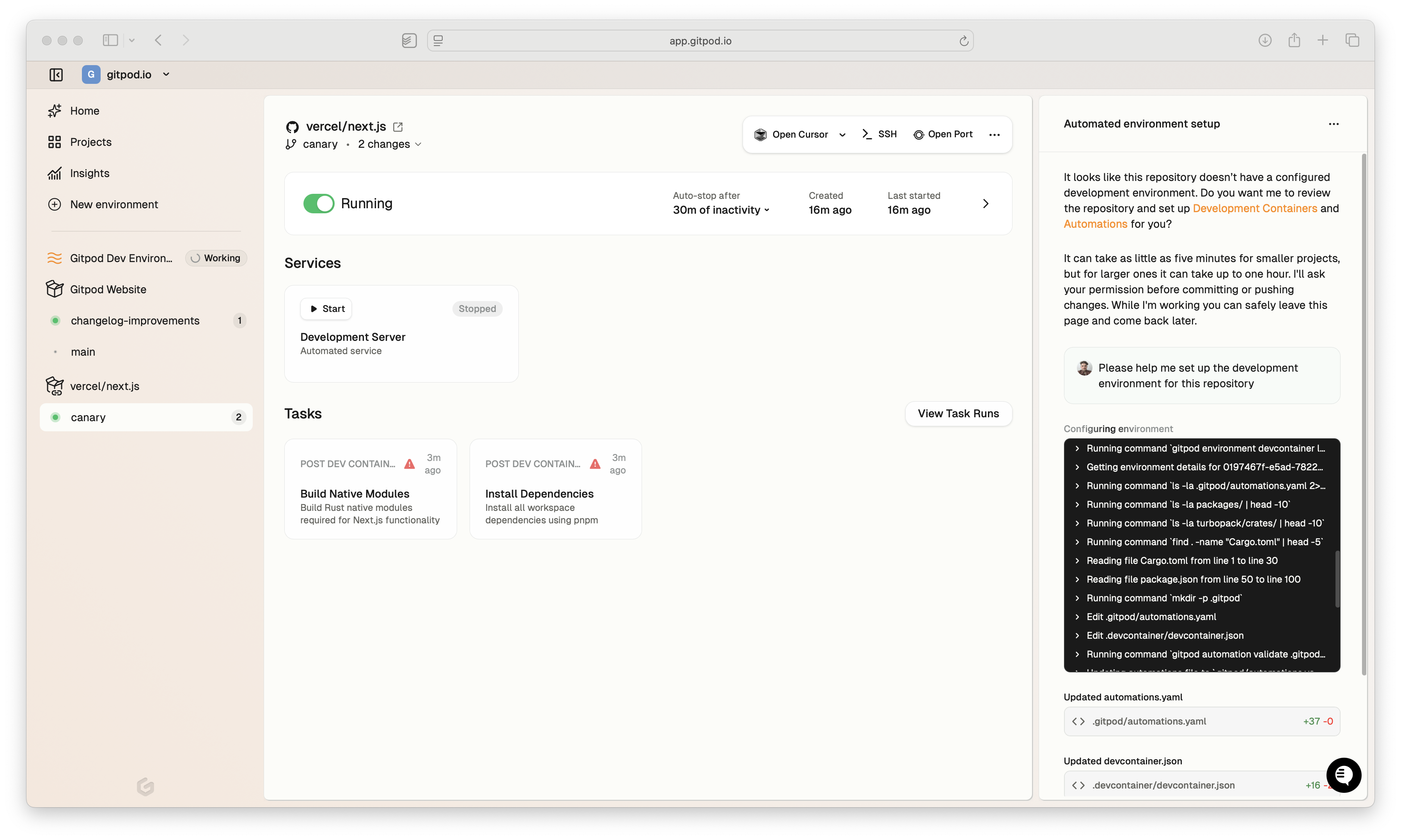 AI powered onboarding in Gitpod