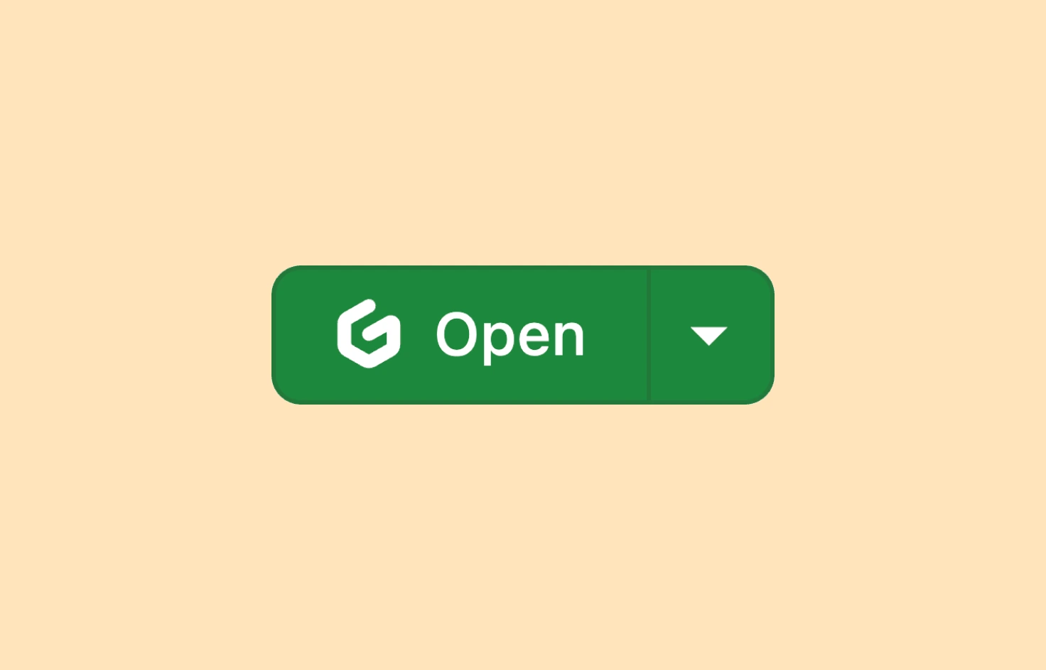 Image of the redesigned Gitpod button in GitHub's toolbar.