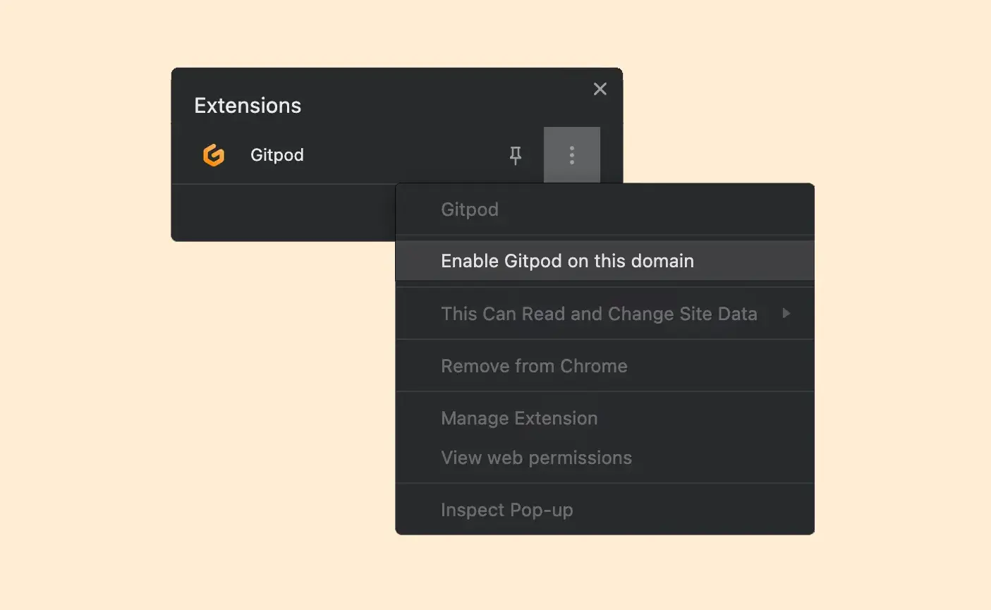 Image of the redesigned Gitpod button in GitHub's toolbar.