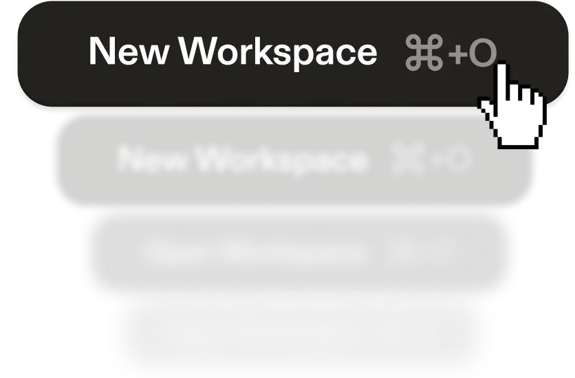 New workspace buttons with black background