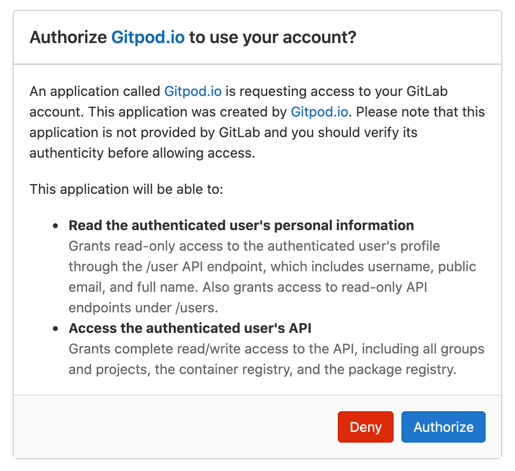 GitLab: Authorize Gitpod