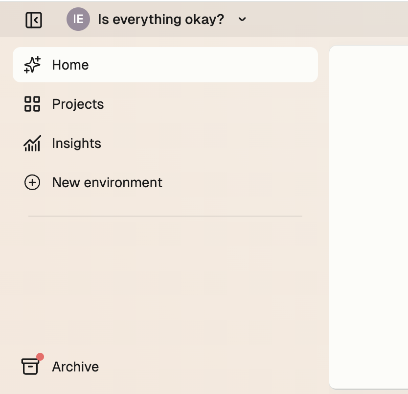 Archive button with badge indicator
