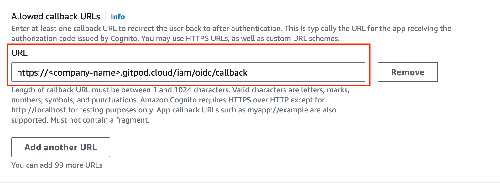 Required callback url