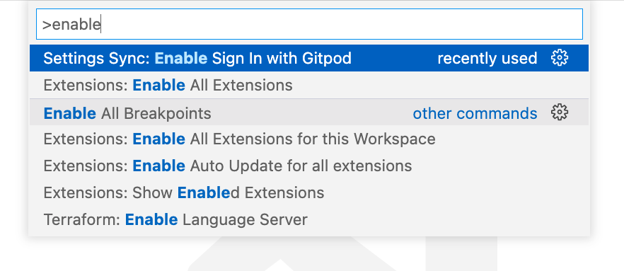 Enable Settings Sync with Gitpod