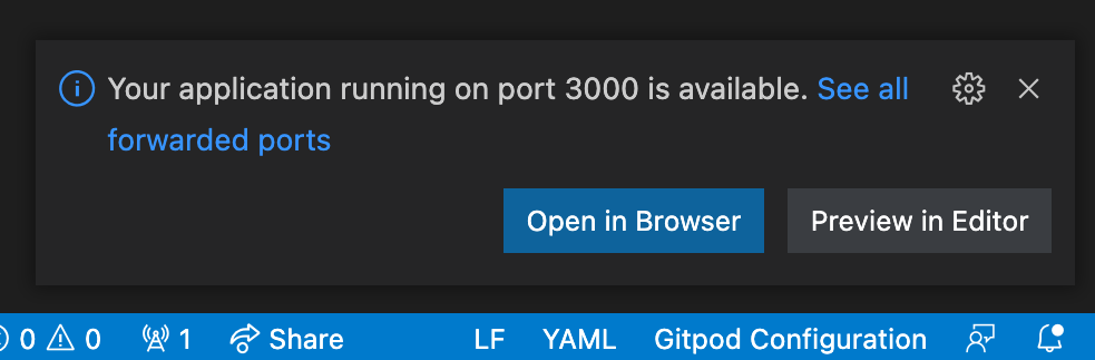 Setting a port public/private in VS Code Browser