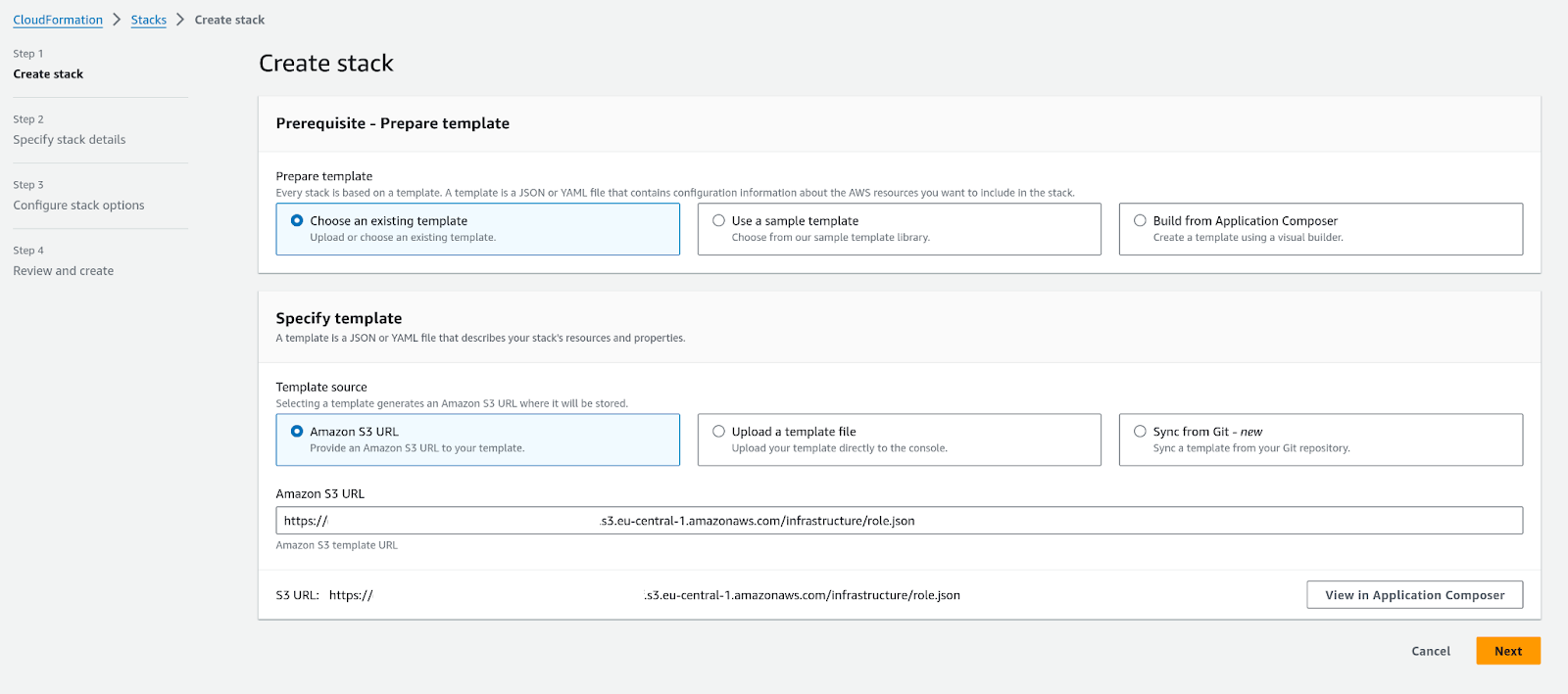 Role template landing page