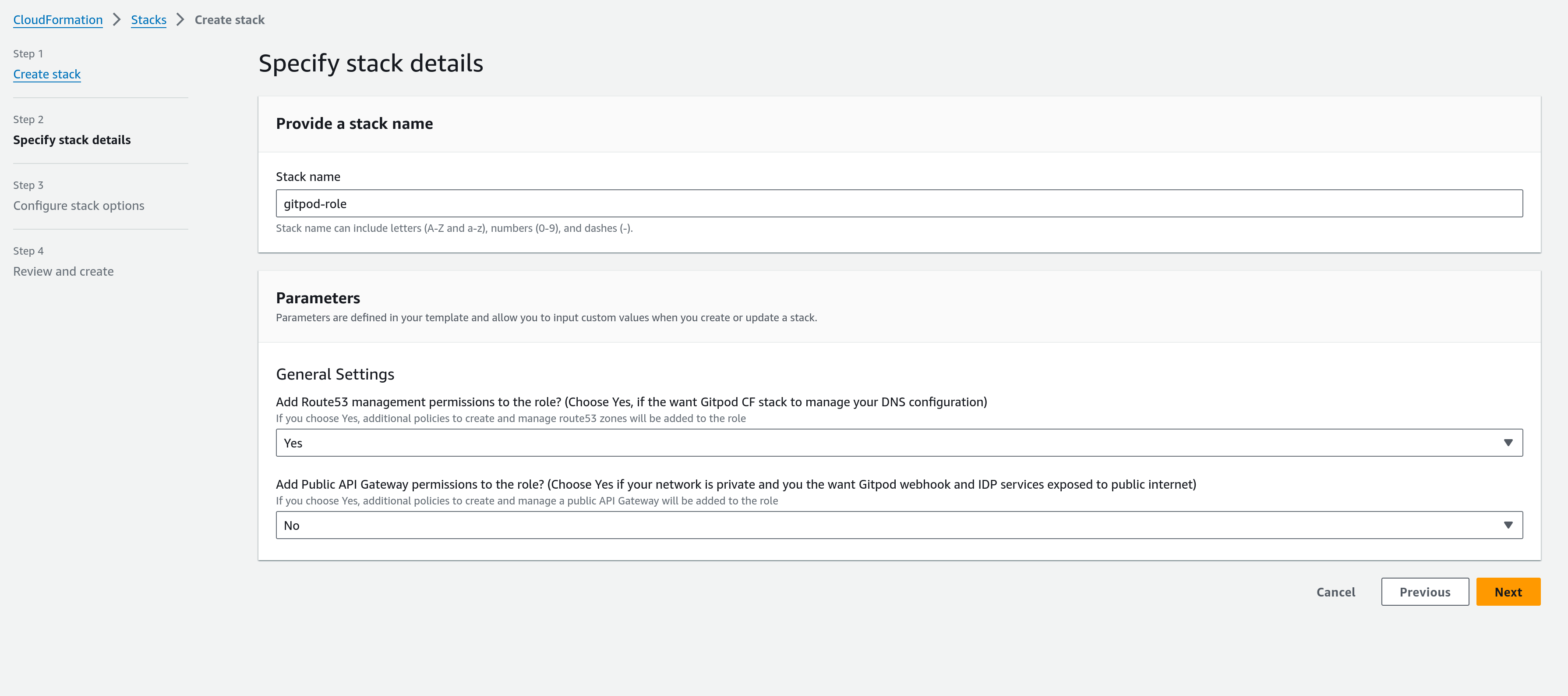 Role template parameters