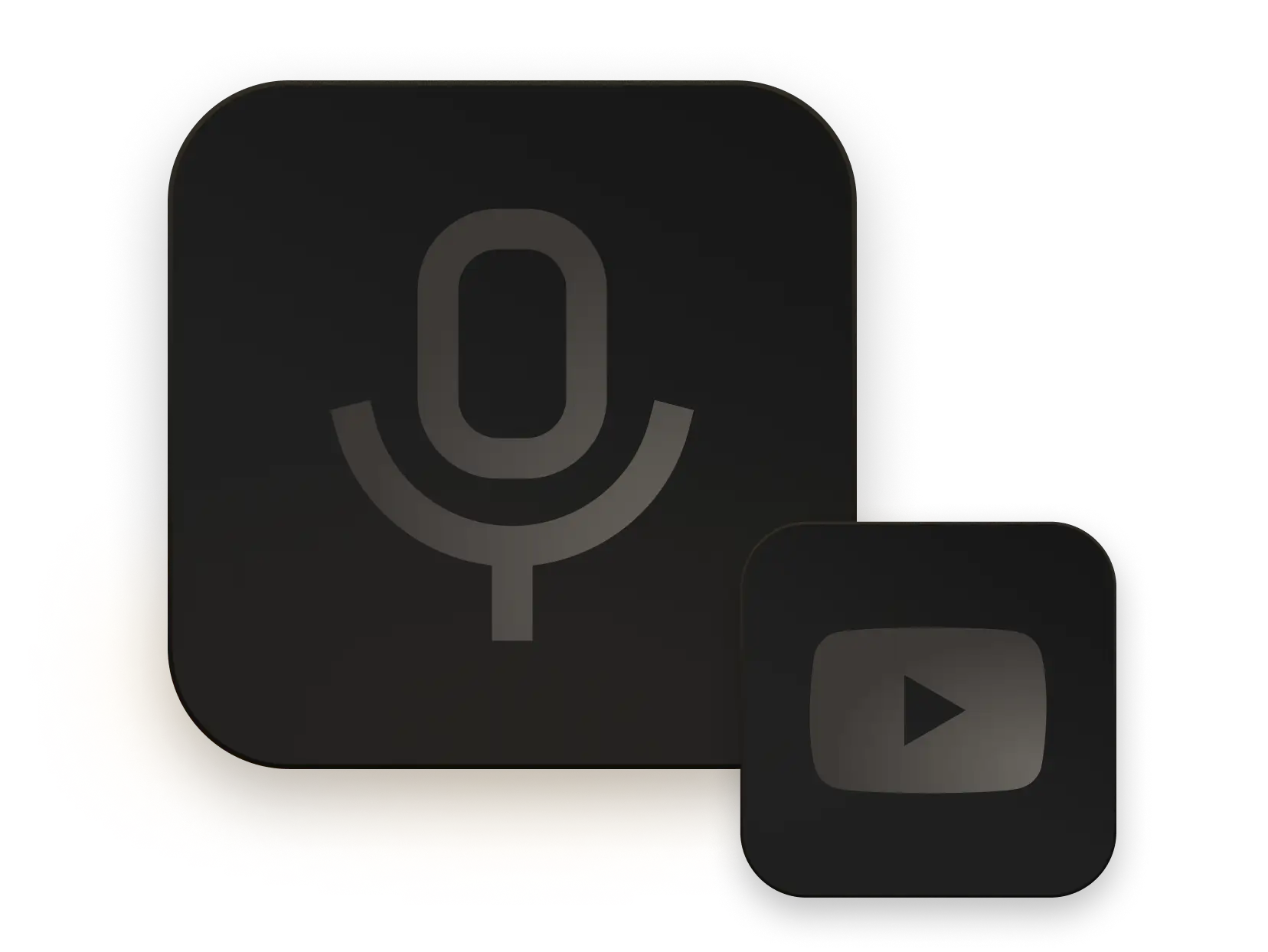 Podcast mic & YouTube icon