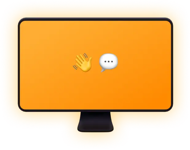 Illustration of a monitor with orange background