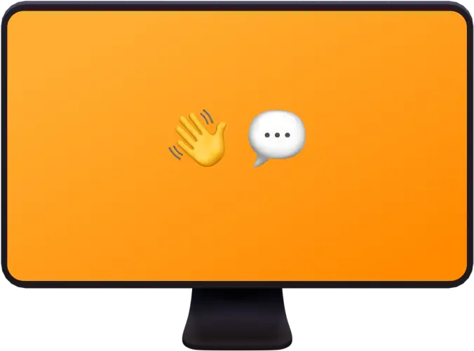 Illustration of a monitor with orange background