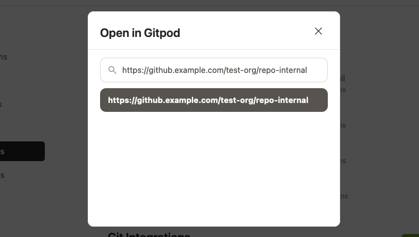 Open in Gitpod form