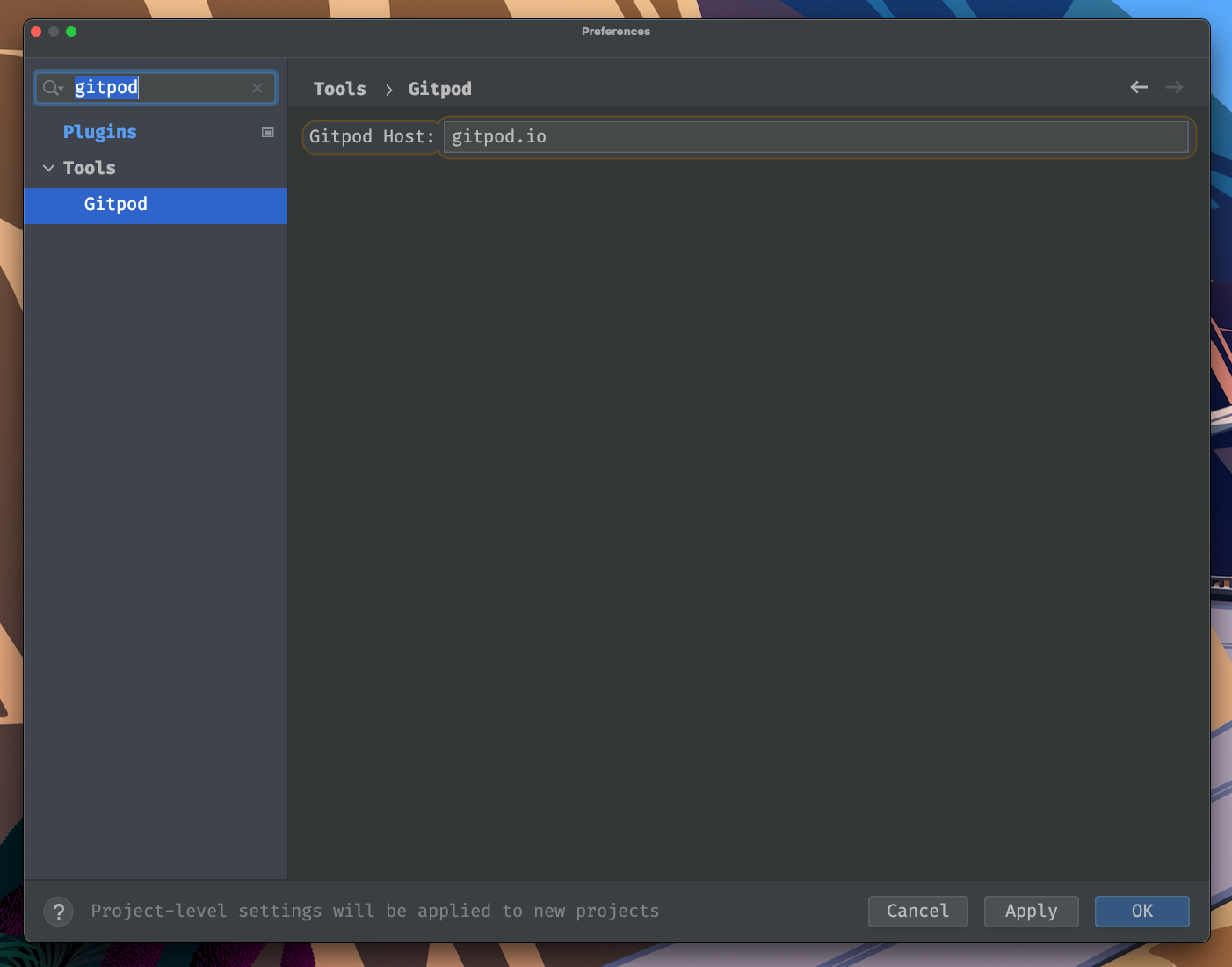 Setting the Gitpod host in the JetBrains Gateway plugin